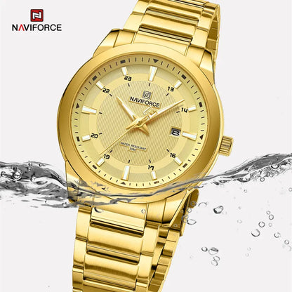 2024 Top Brand NAVIFORCE Mens Watches Stainless Steel Strap Casual Male Quartz Sports Wristwatch Luxury Waterproof Date Clock